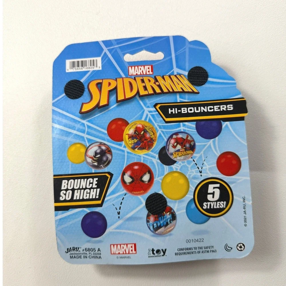 LOT 2 Marvel Spider-Man Hi-Bouncers Bouncy Balls 5 Pack Ja-Ru 6805 A Venom NEW